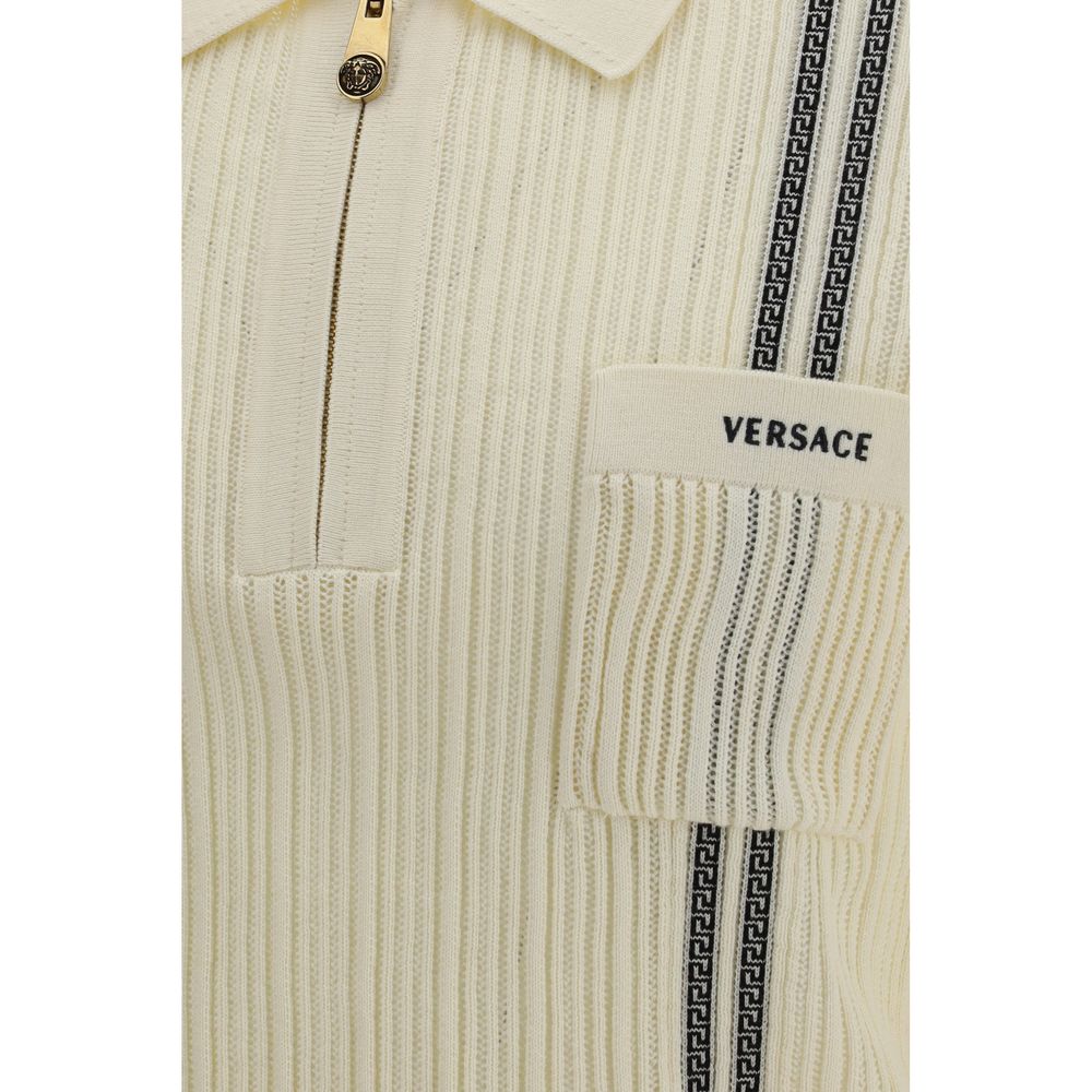 Versace Beige Cotton Polo Shirt - immagine 3