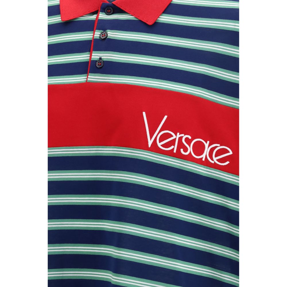 Versace Multicolor Cotton Polo Shirt - immagine 3