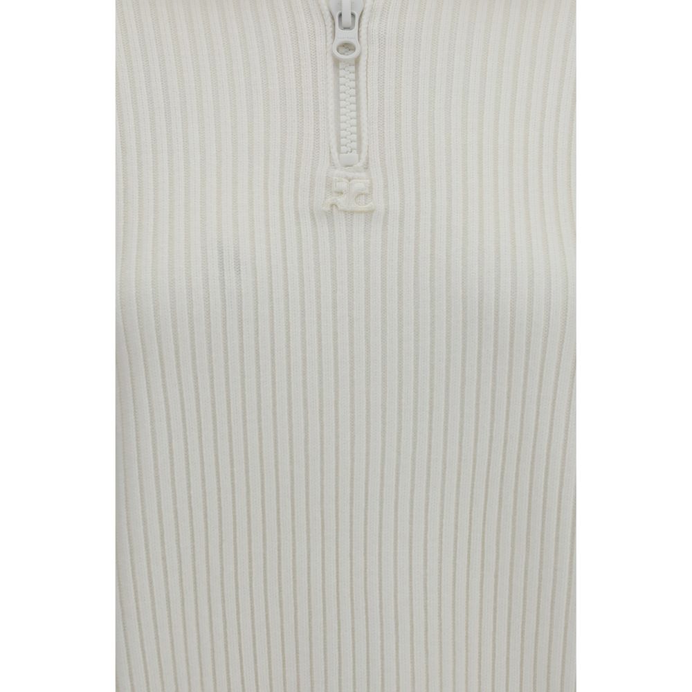 Courrèges White Wool Oves Aries Sweatshirt - immagine 3