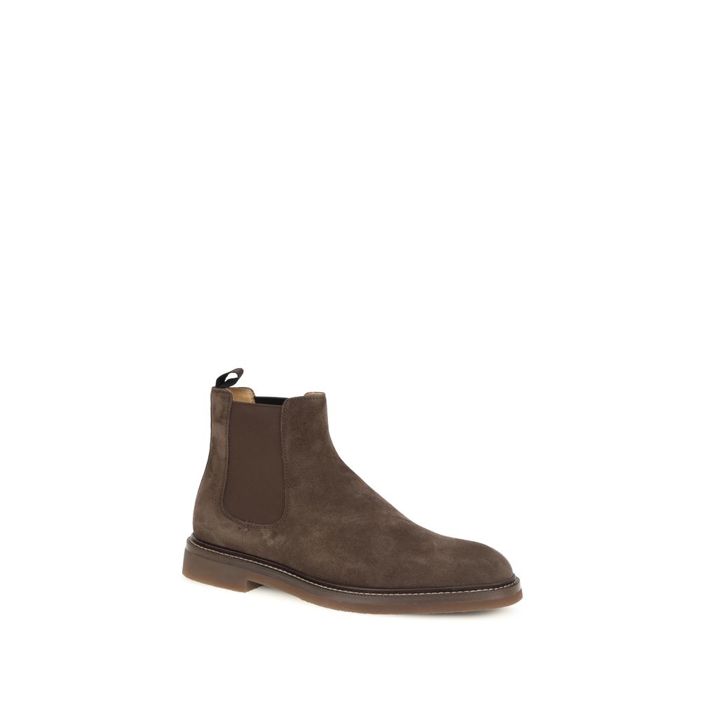 Brunello Cucinelli Brown Calf Leather Bos Taurus Chelsea Boots - immagine 2