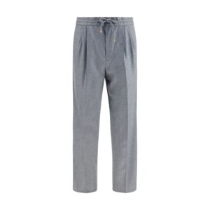 Brunello Cucinelli Gray Wool Oves Aries Casual Pants