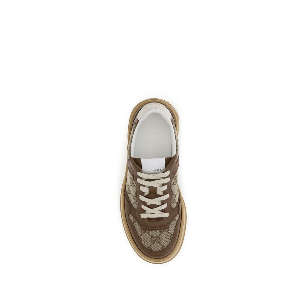 Gucci Beige Calf Leather Bos Taurus Chunky Sneakers - immagine 4