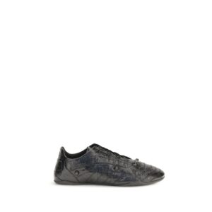 Balenciaga Black Calf Leather Bos Taurus Athletic Sneakers