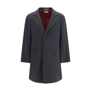 Brunello Cucinelli Gray Cashmere Coat