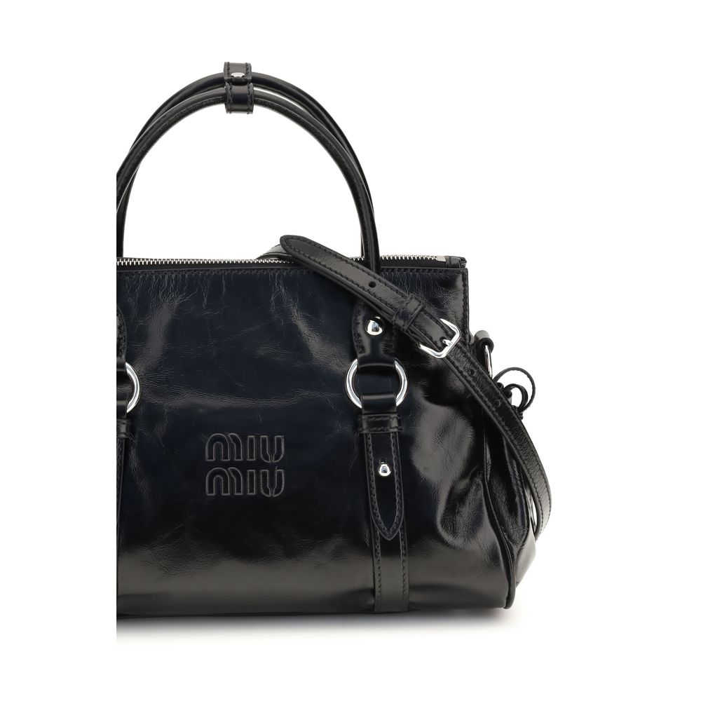 Miu Miu Black Calf Leather Bos Taurus Handbag - immagine 4