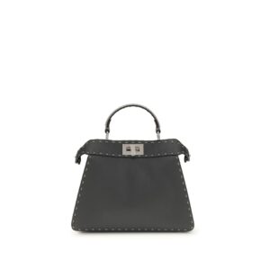 Fendi Gray Calf Leather Bos Taurus Handbag