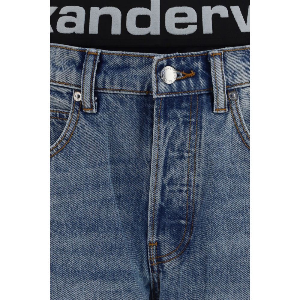Alexander Wang Blue Cotton Relaxed Fit Jeans - immagine 3