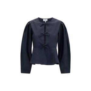 Ganni Black Cotton Blouse