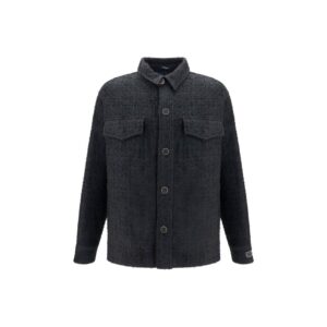 Balmain Black Cotton Shell Jacket