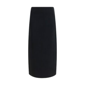 Khaite Black Acetate Long Skirt