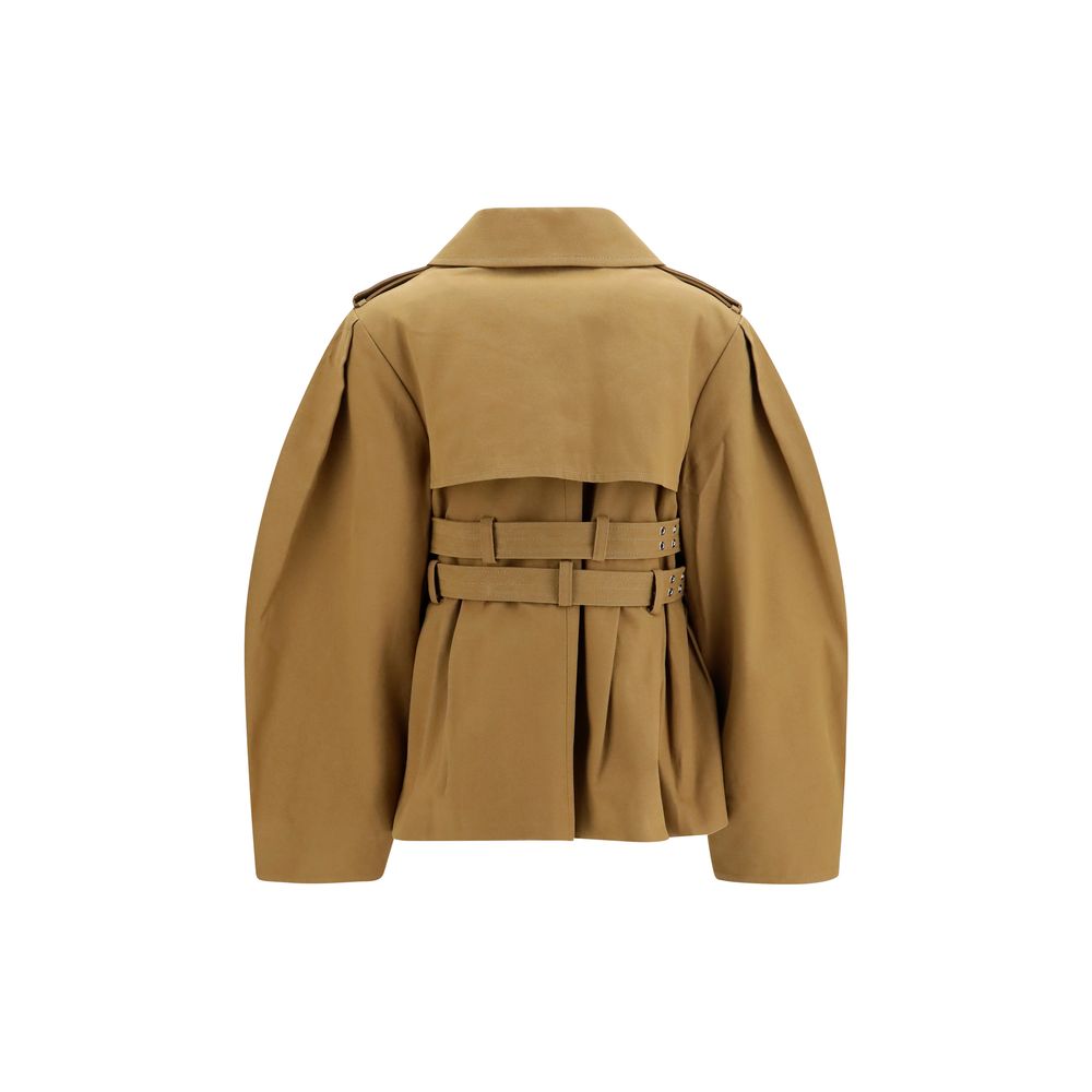 Ganni Beige Cotton Full-Length Jacket - immagine 2