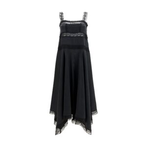 Ganni Black Silk Cocktail Dress