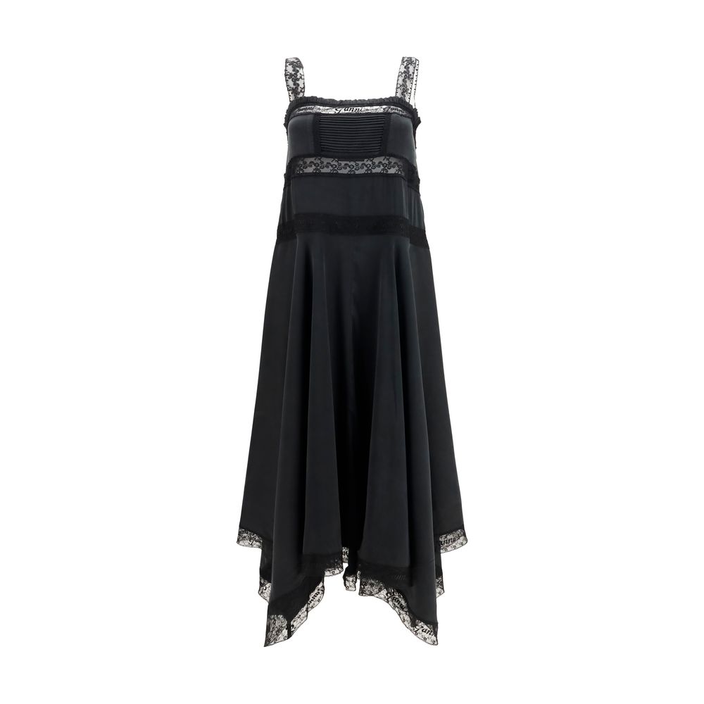 Ganni Black Silk Cocktail Dress