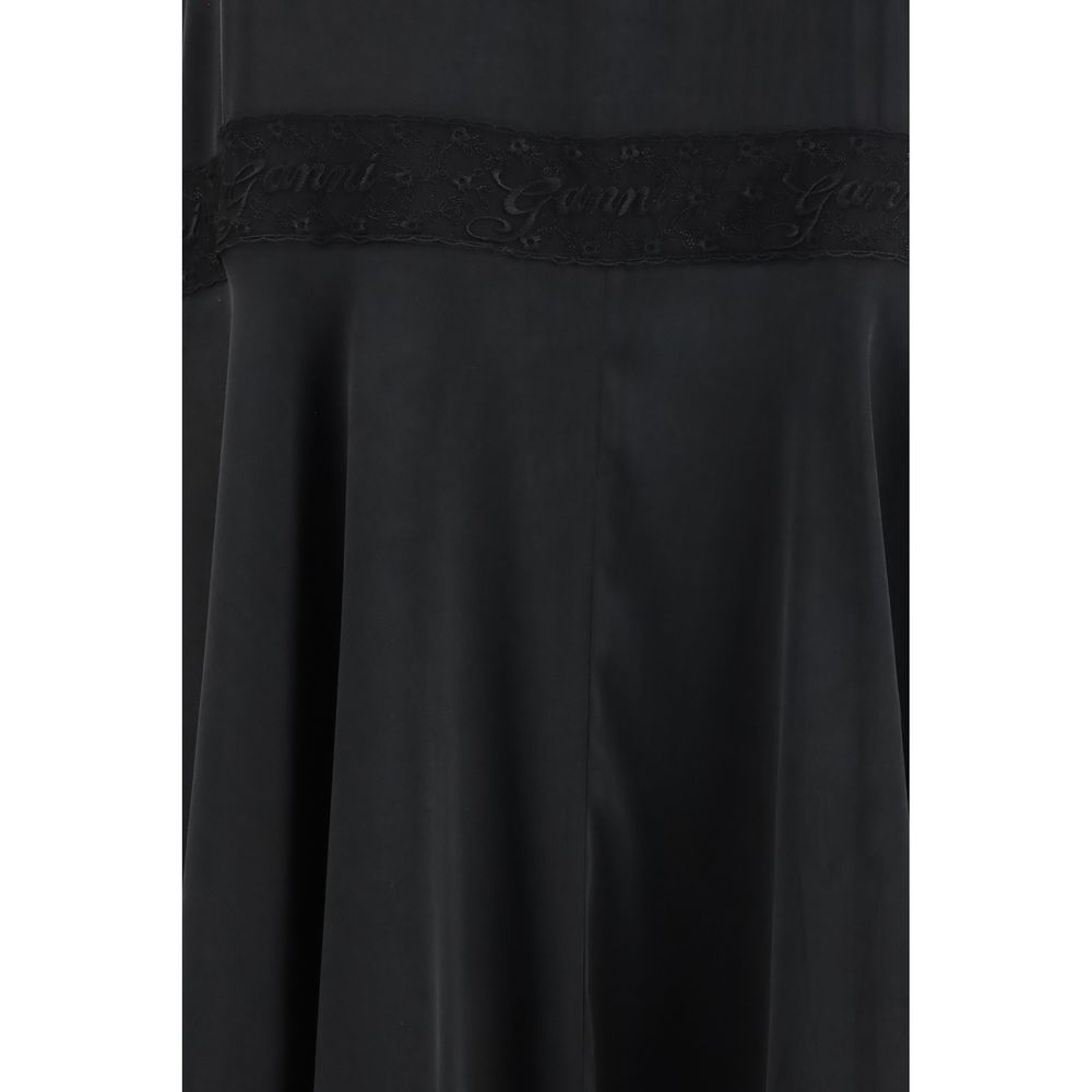 Ganni Black Silk Cocktail Dress - immagine 3