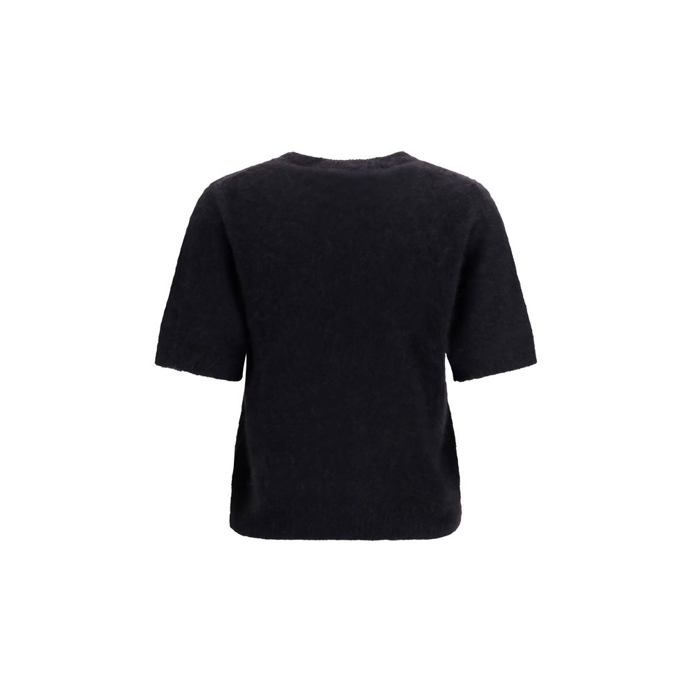 Ganni Black Alpaca Vicugna Pacos T-Shirt - immagine 2
