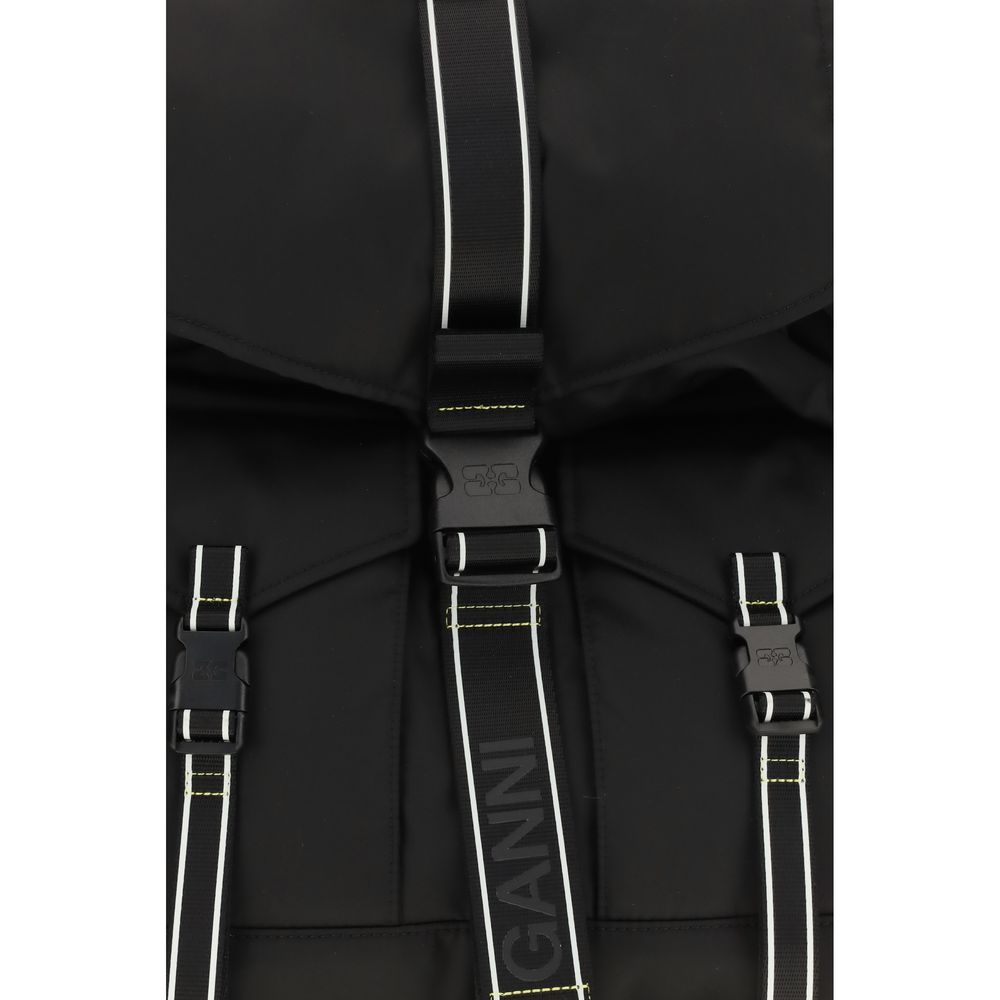 Ganni Black Recycled Polyamide Backpack - immagine 3