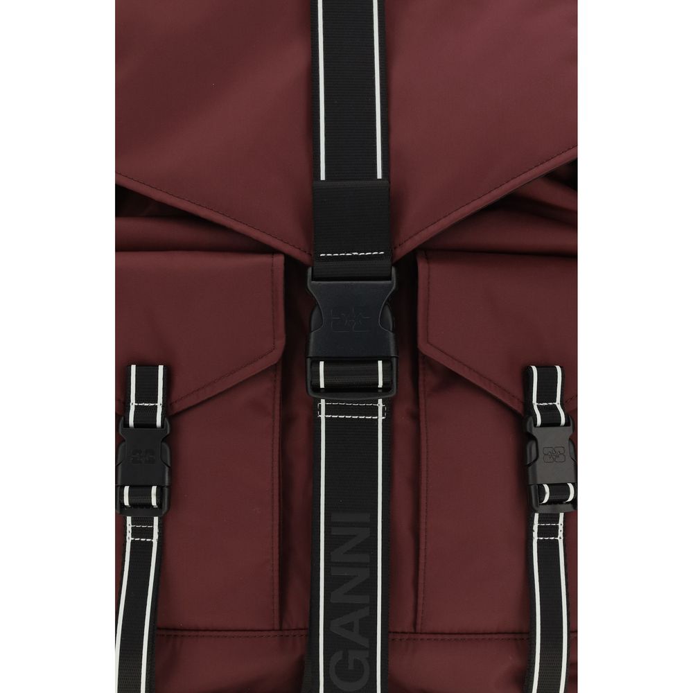 Ganni Bordeaux Recycled Polyamide Backpack - immagine 3