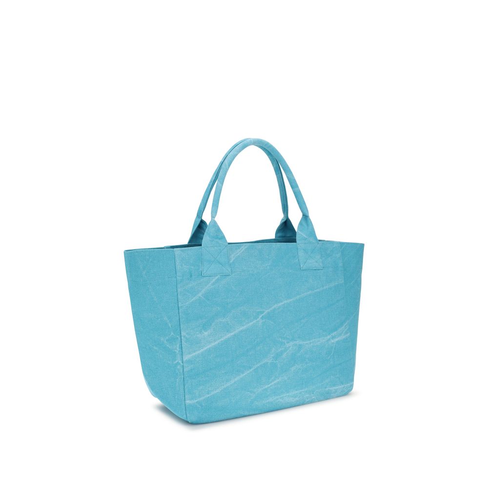 Ganni Blue Recycled Cotton Shoulder Bag - immagine 3
