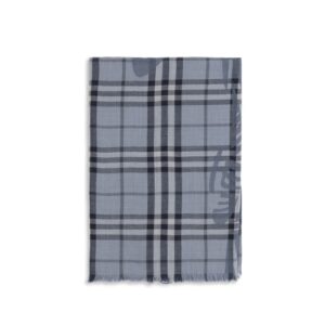 Burberry Blue Wool Oves Aries Foulard