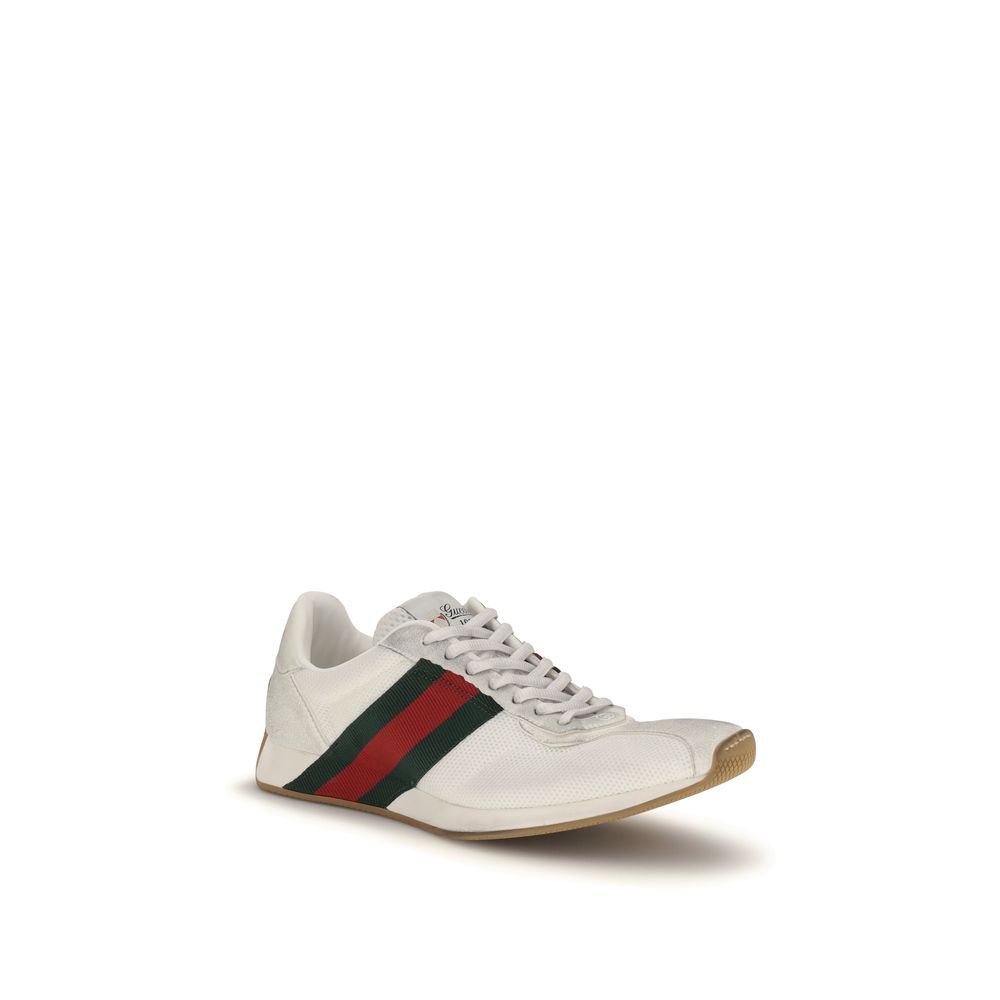 Gucci White Polyester Athletic Sneakers - immagine 2