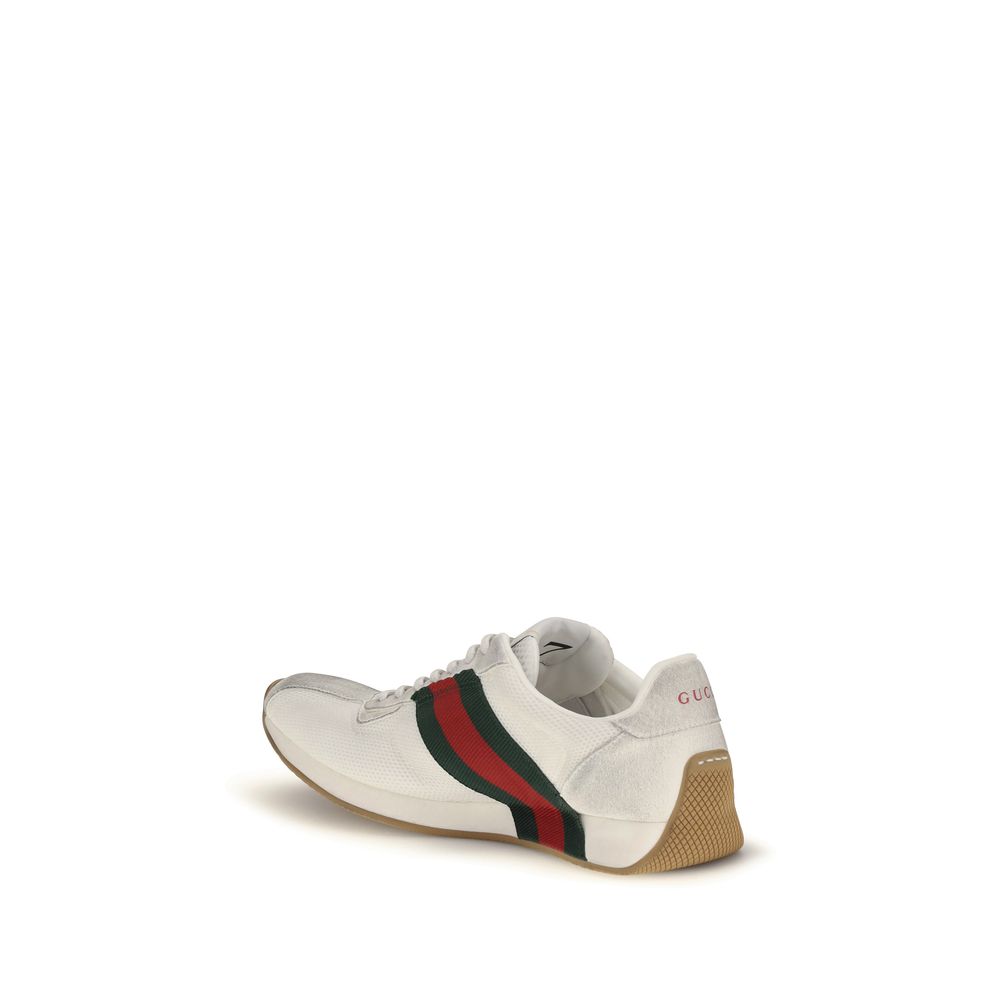 Gucci White Polyester Athletic Sneakers - immagine 3