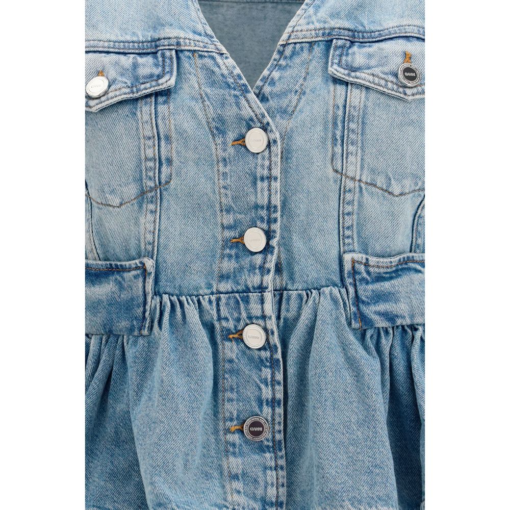 Ganni Blue Cotton Denim Jacket - immagine 3