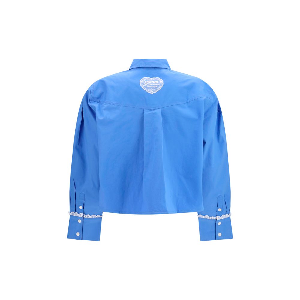 Ganni Blue Cotton Shirt - immagine 2