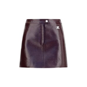 Courrèges Bordeaux Cotton Mini Skirt
