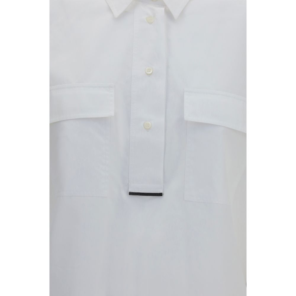 Brunello Cucinelli White Cotton Dress Shirt - immagine 3