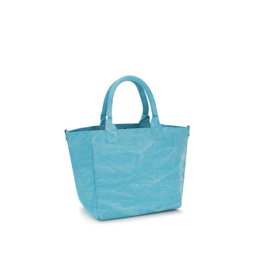 Ganni Blue Recycled Cotton Shoulder Bag - immagine 3