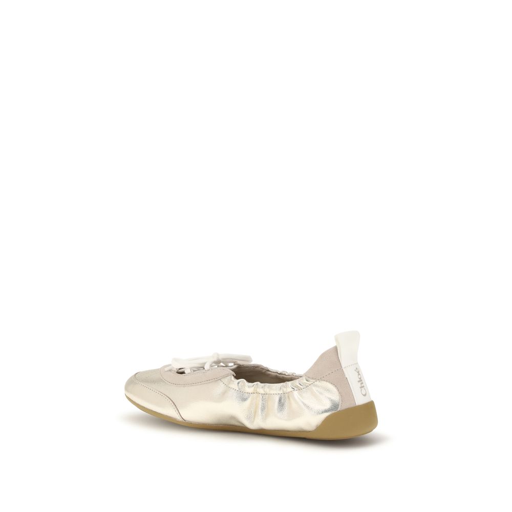 Chloé Silver Calf Leather Bos Taurus Sneakers - immagine 3