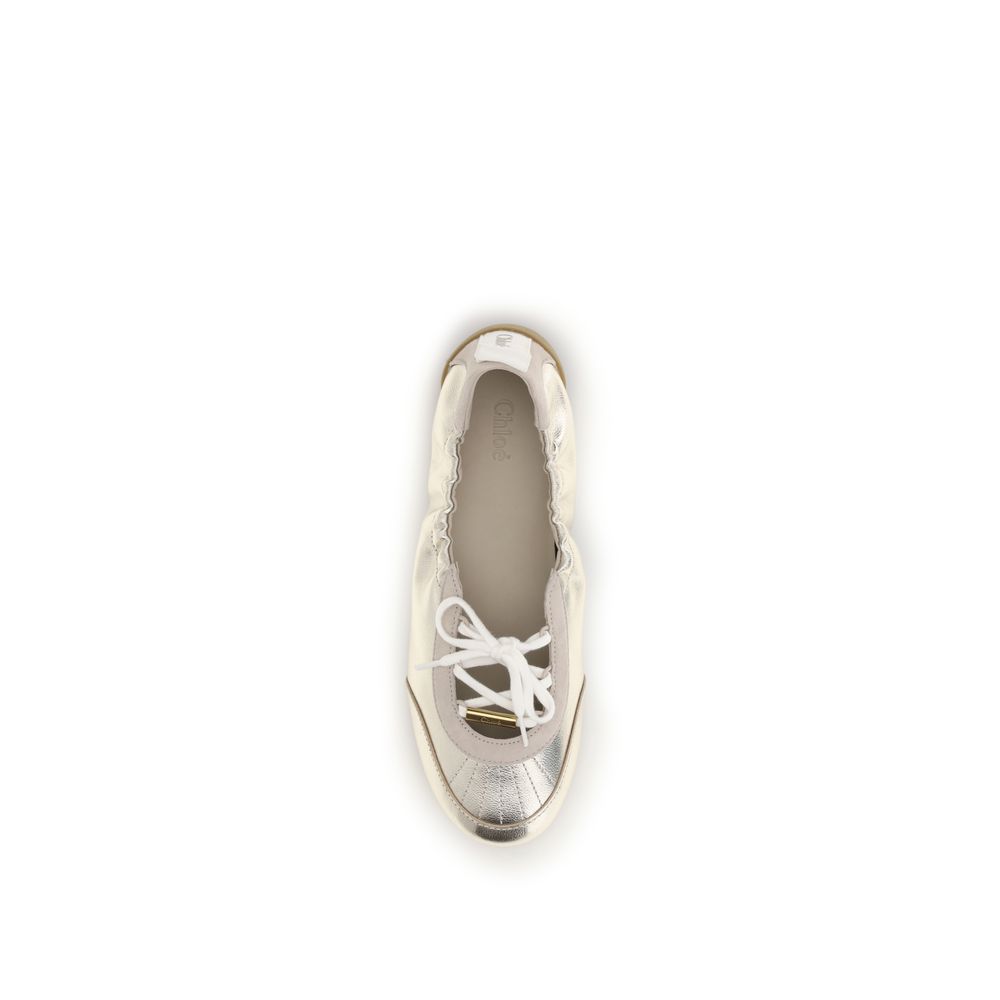 Chloé Silver Calf Leather Bos Taurus Sneakers - immagine 4