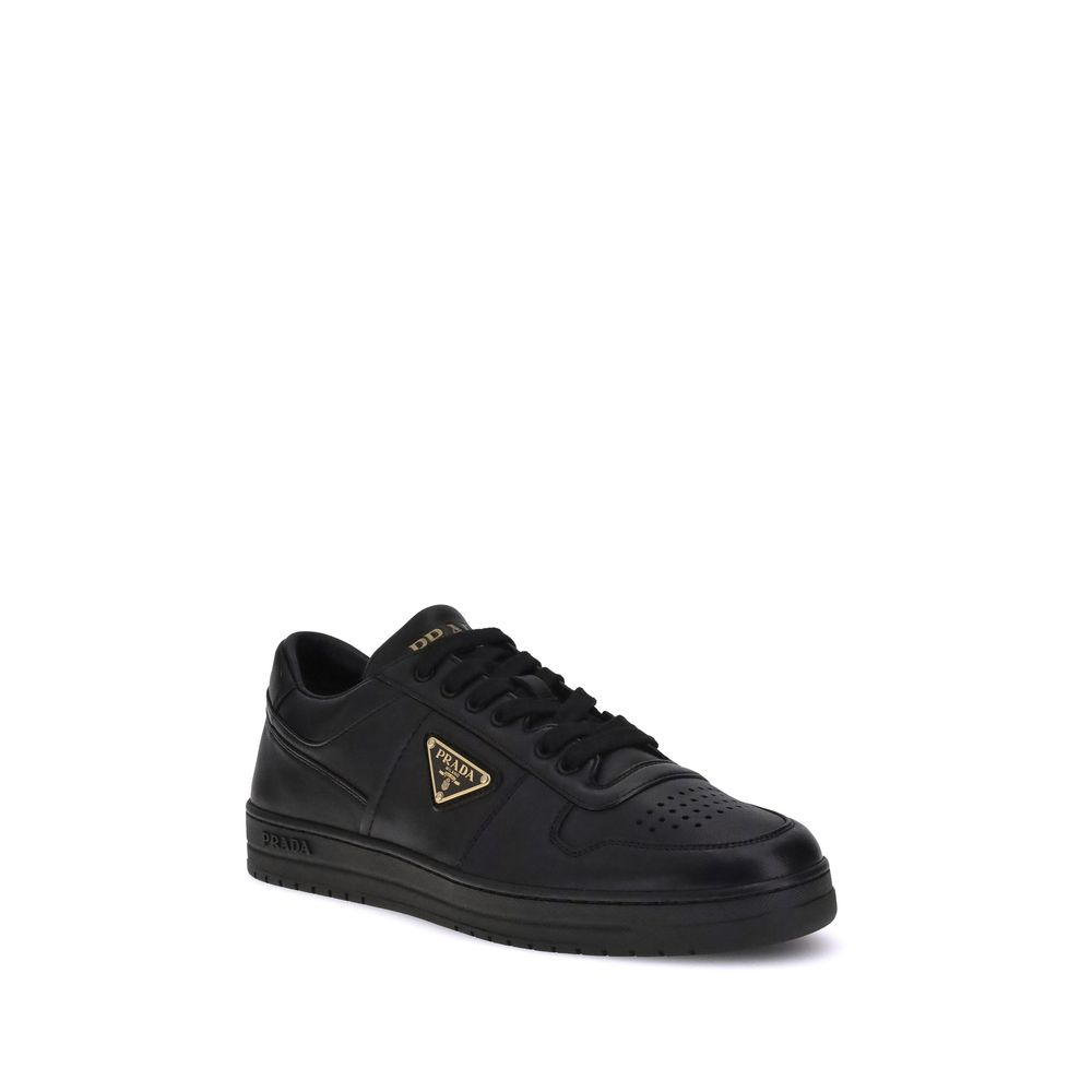 Prada Black Calf Leather Bos Taurus Low Top Sneakers - immagine 2