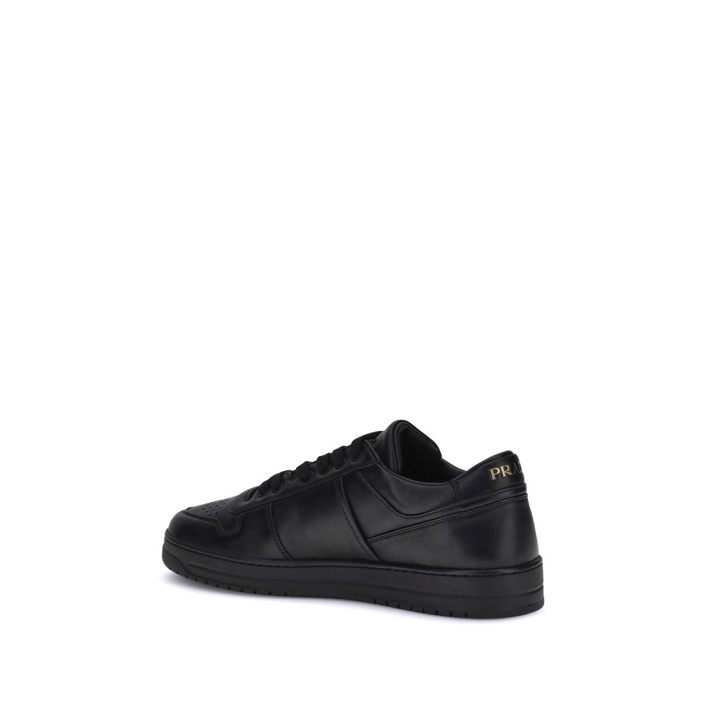 Prada Black Calf Leather Bos Taurus Low Top Sneakers - immagine 3