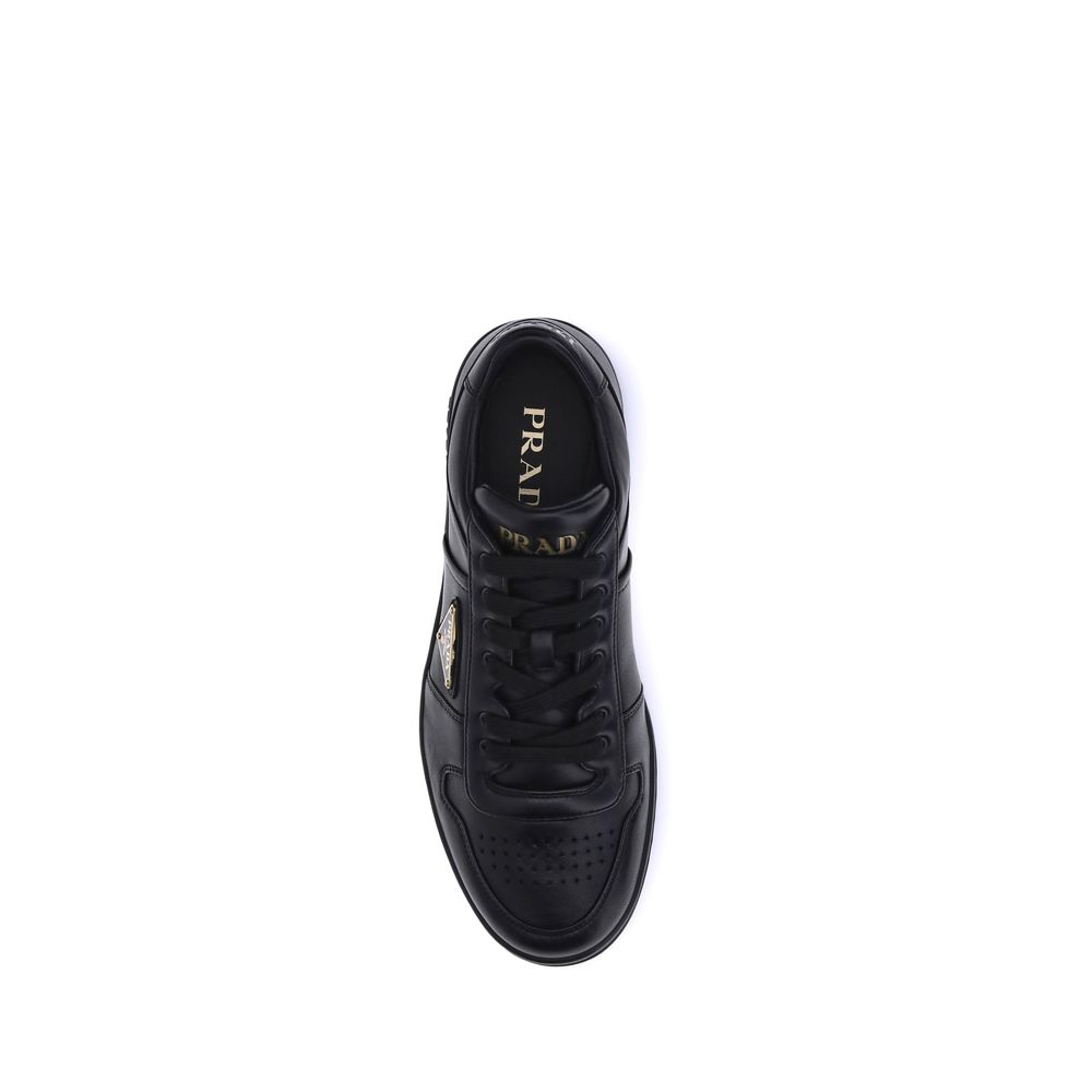 Prada Black Calf Leather Bos Taurus Low Top Sneakers - immagine 4