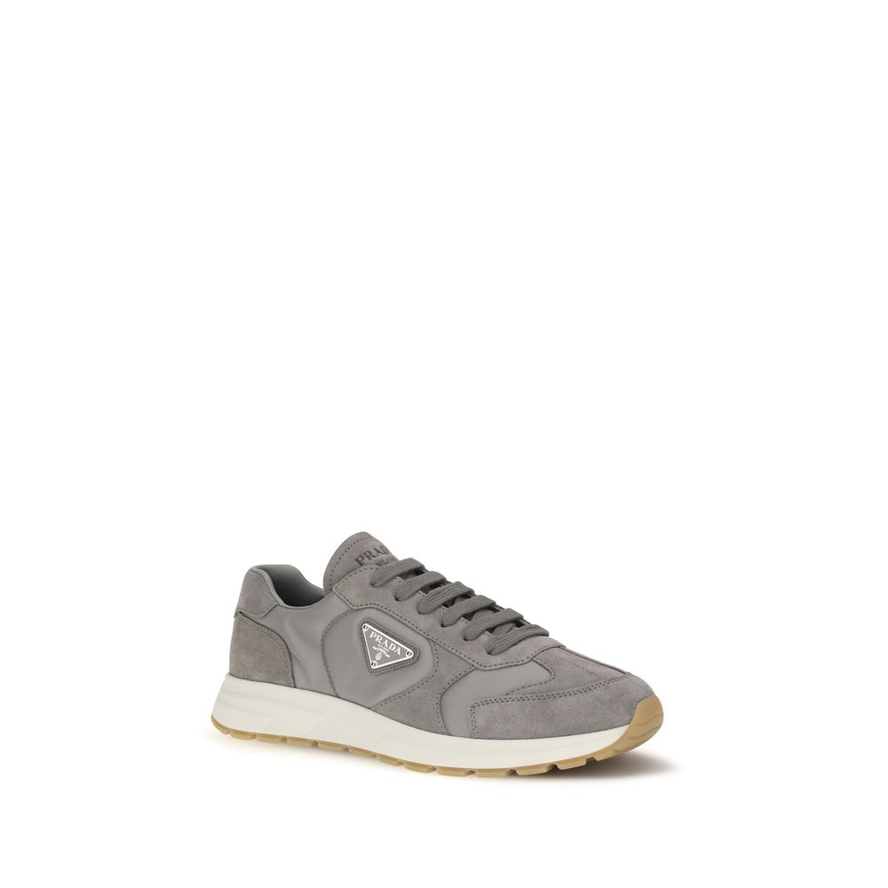 Prada Gray Recycled Polyamide Athletic Sneakers - immagine 2