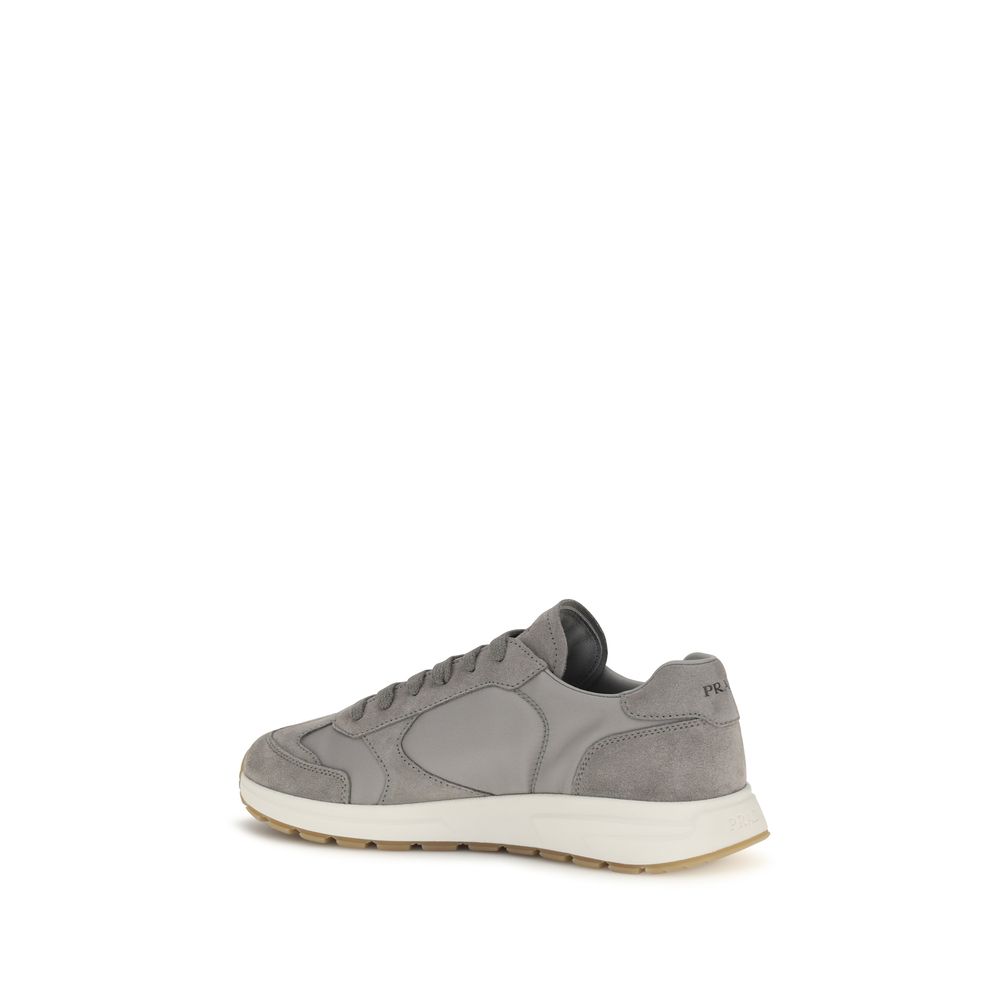 Prada Gray Recycled Polyamide Athletic Sneakers - immagine 3