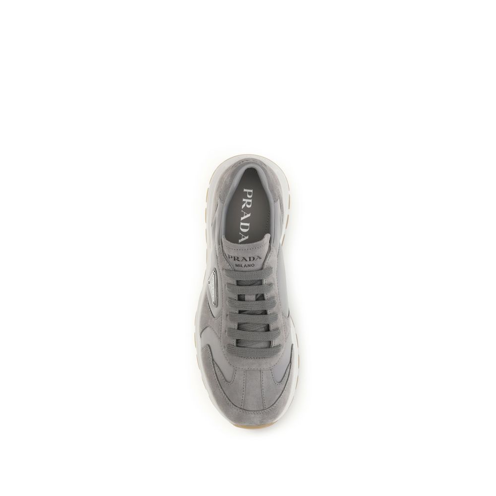 Prada Gray Recycled Polyamide Athletic Sneakers - immagine 4