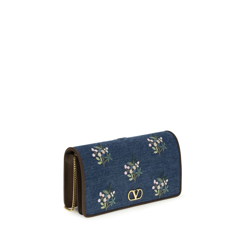 Valentino Garavani Blue Cotton Shoulder Bag - immagine 2