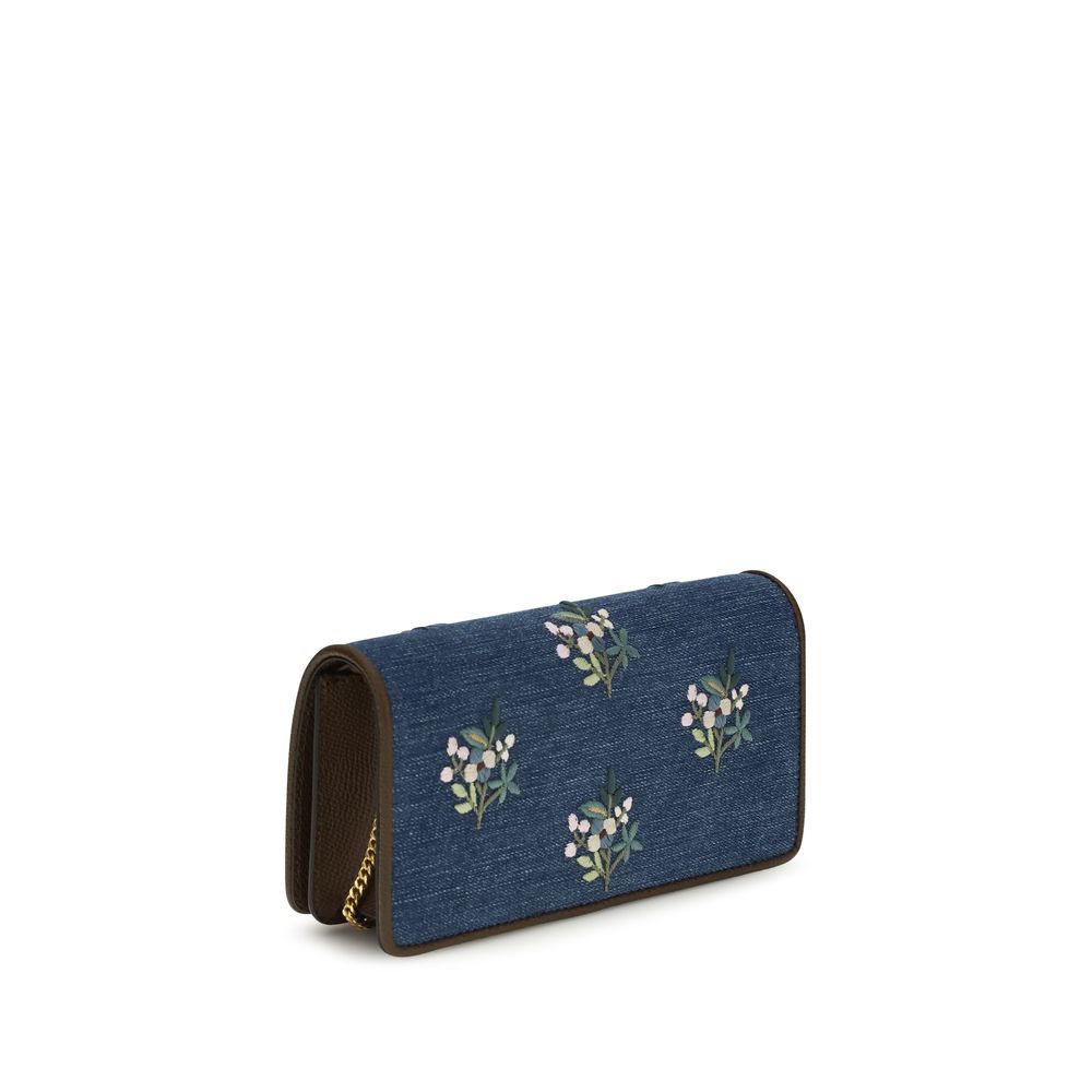 Valentino Garavani Blue Cotton Shoulder Bag - immagine 3