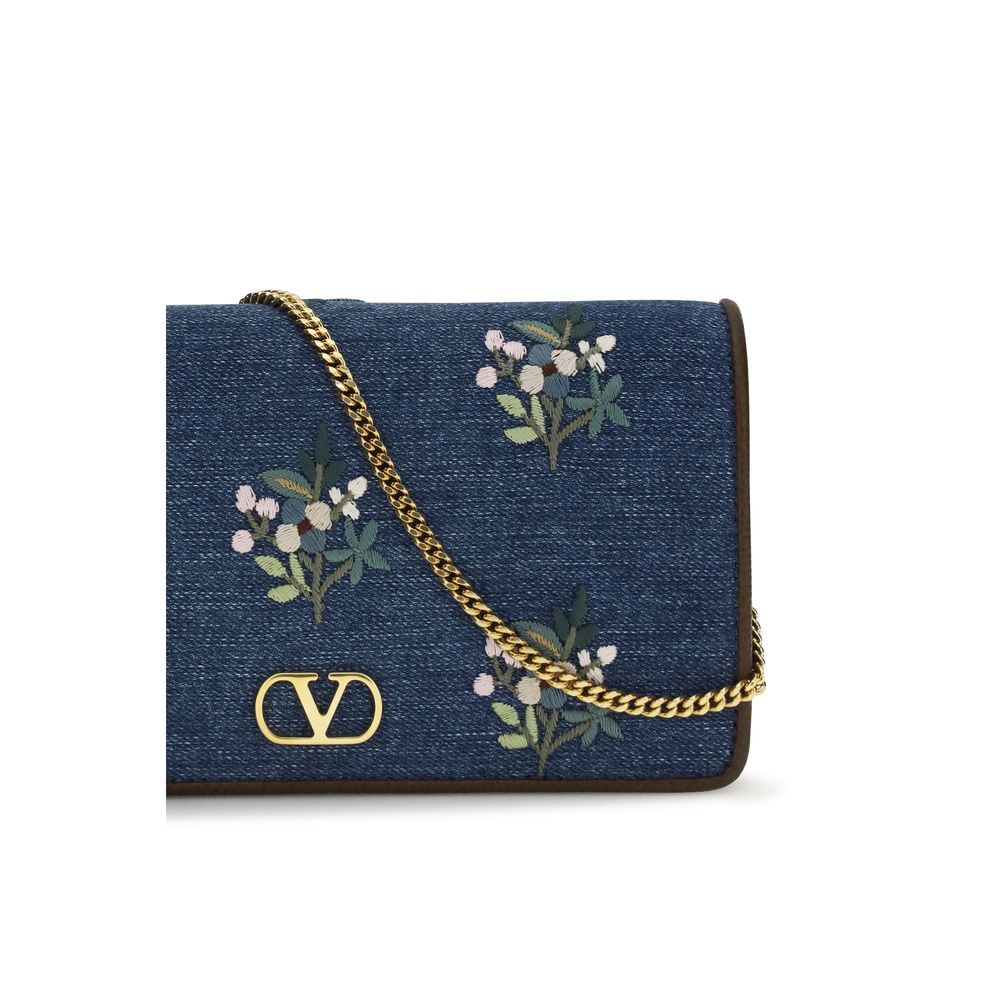 Valentino Garavani Blue Cotton Shoulder Bag - immagine 4