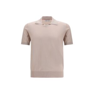 Brunello Cucinelli Beige Cotton Polo Shirt
