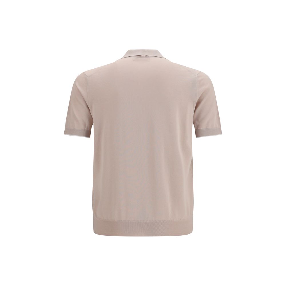 Brunello Cucinelli Beige Cotton Polo Shirt - immagine 2