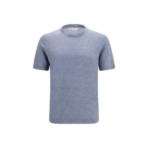 Brunello Cucinelli Blue Linen T-Shirt