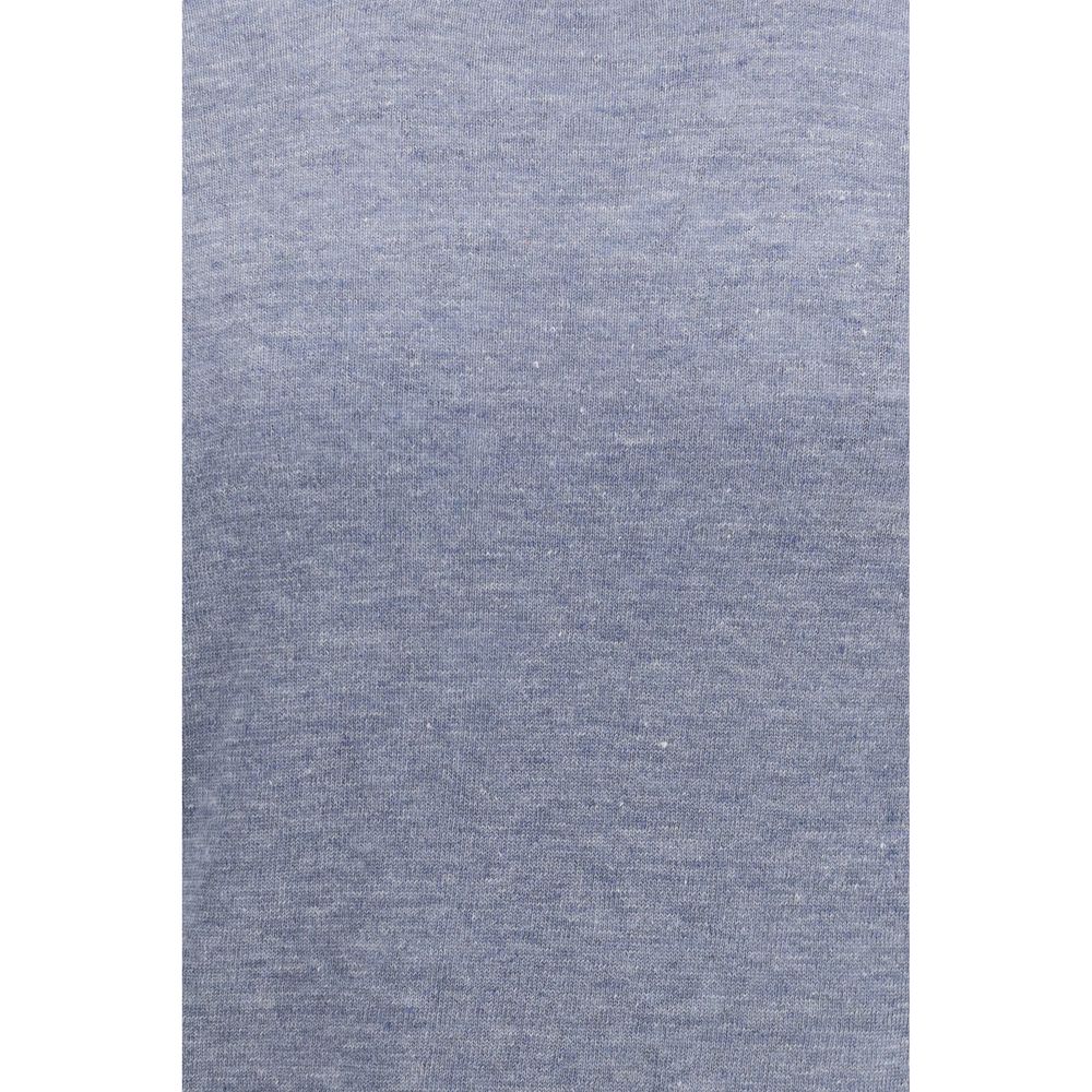 Brunello Cucinelli Blue Linen T-Shirt - immagine 3