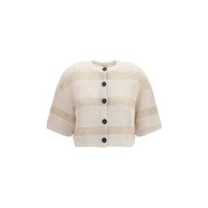 Brunello Cucinelli Beige Cotton Cardigan
