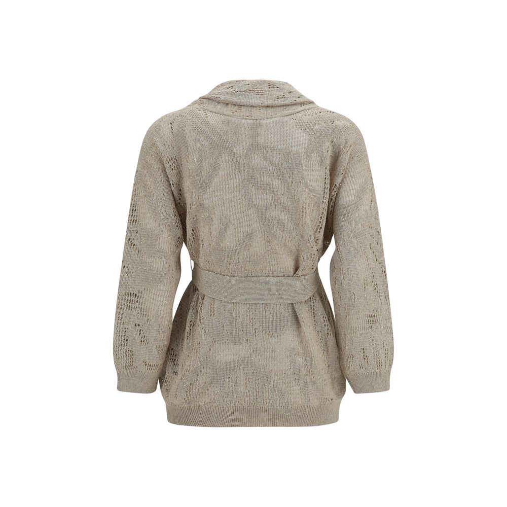 Brunello Cucinelli Beige Linen Cardigan - immagine 2