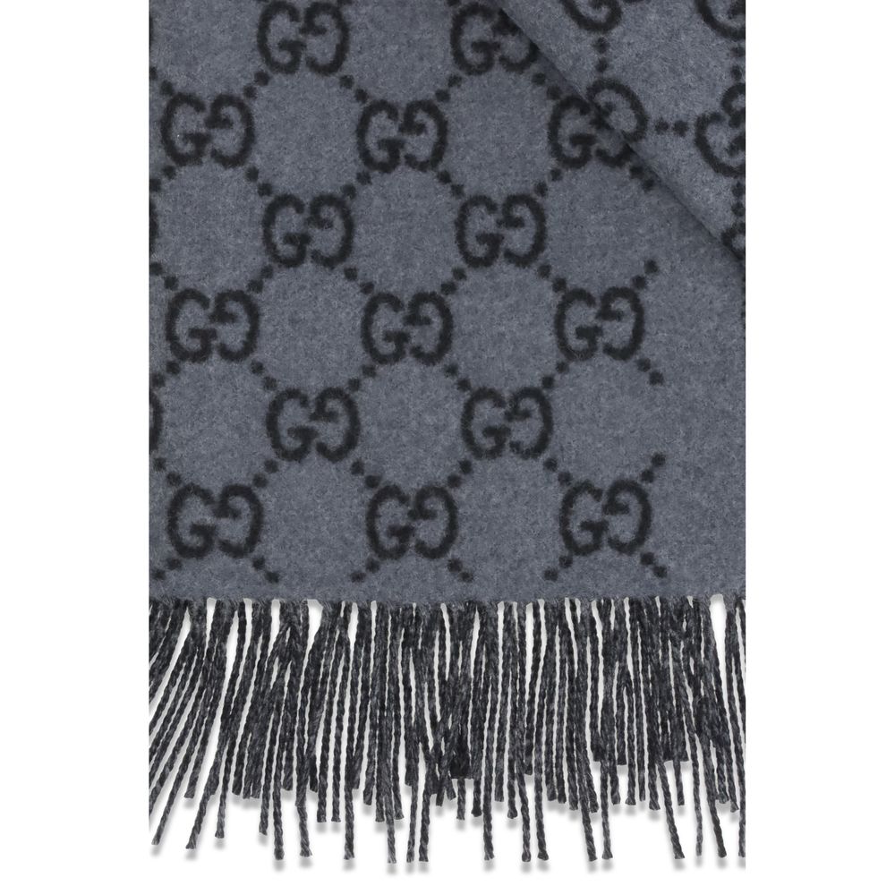 Gucci Blue Cashmere Foulard - immagine 3