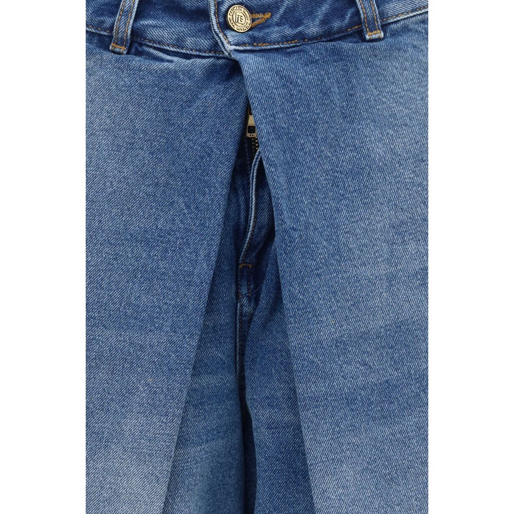Balmain Blue Cotton Relaxed Fit Jeans - immagine 3