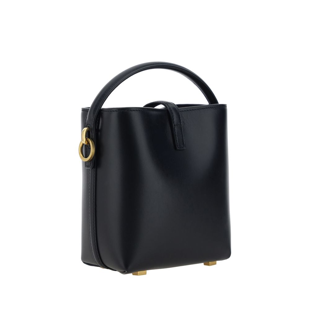 Saint Laurent Black Calf Leather Bos Taurus Shoulder Bag - immagine 3